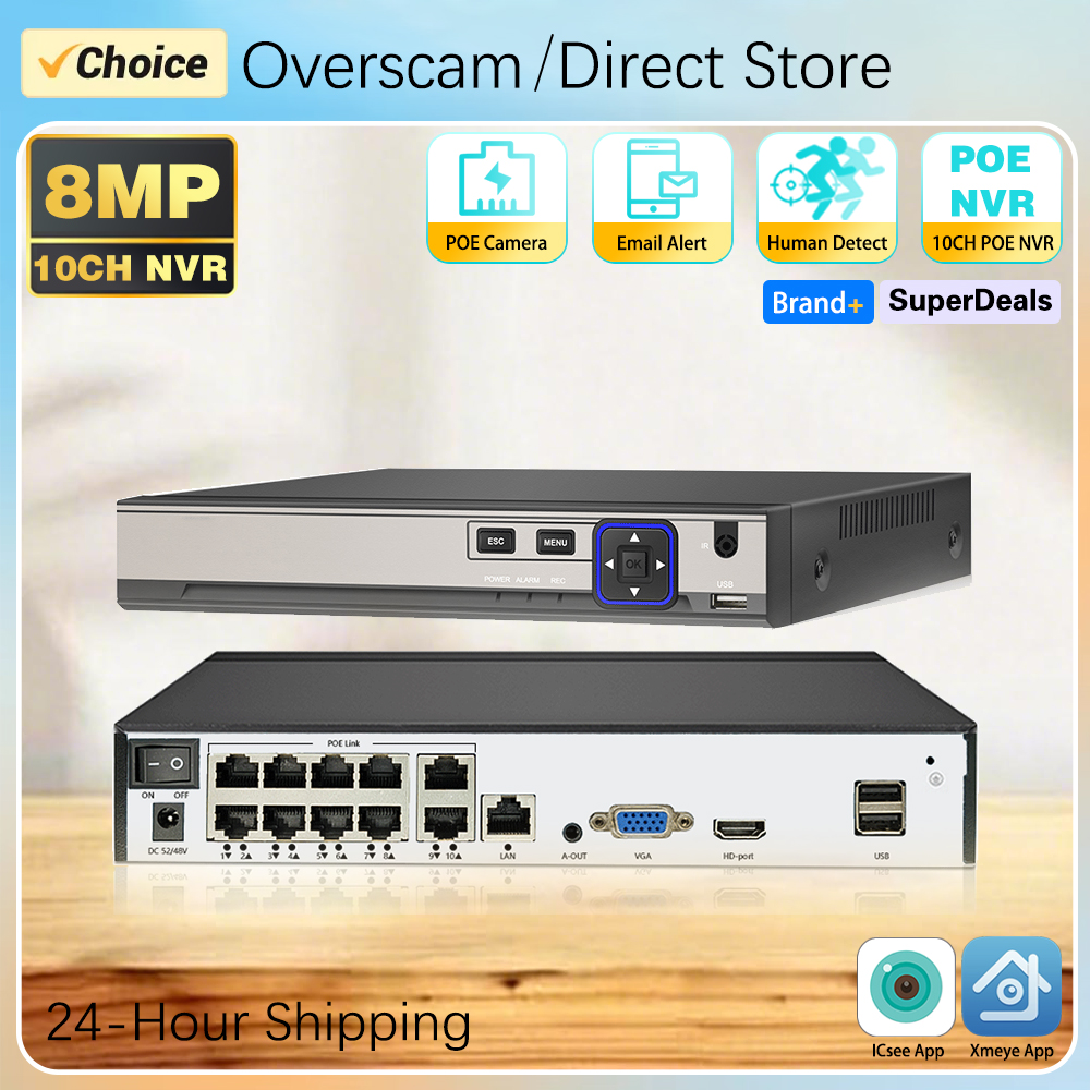 Home Security Video Systems - 4K 8MP 10CH Xmeye POE NVR