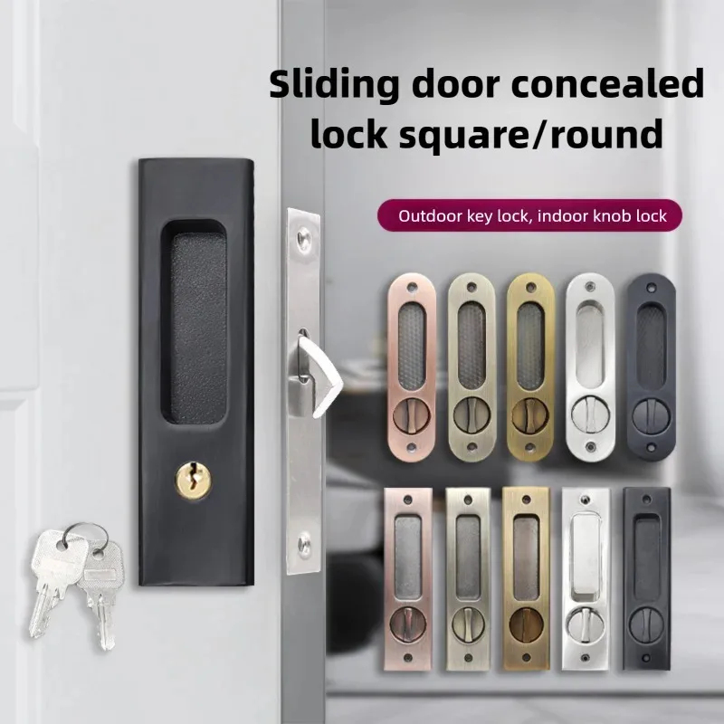 Home Security Locks - Durable Black Hook Sliding Door Lock