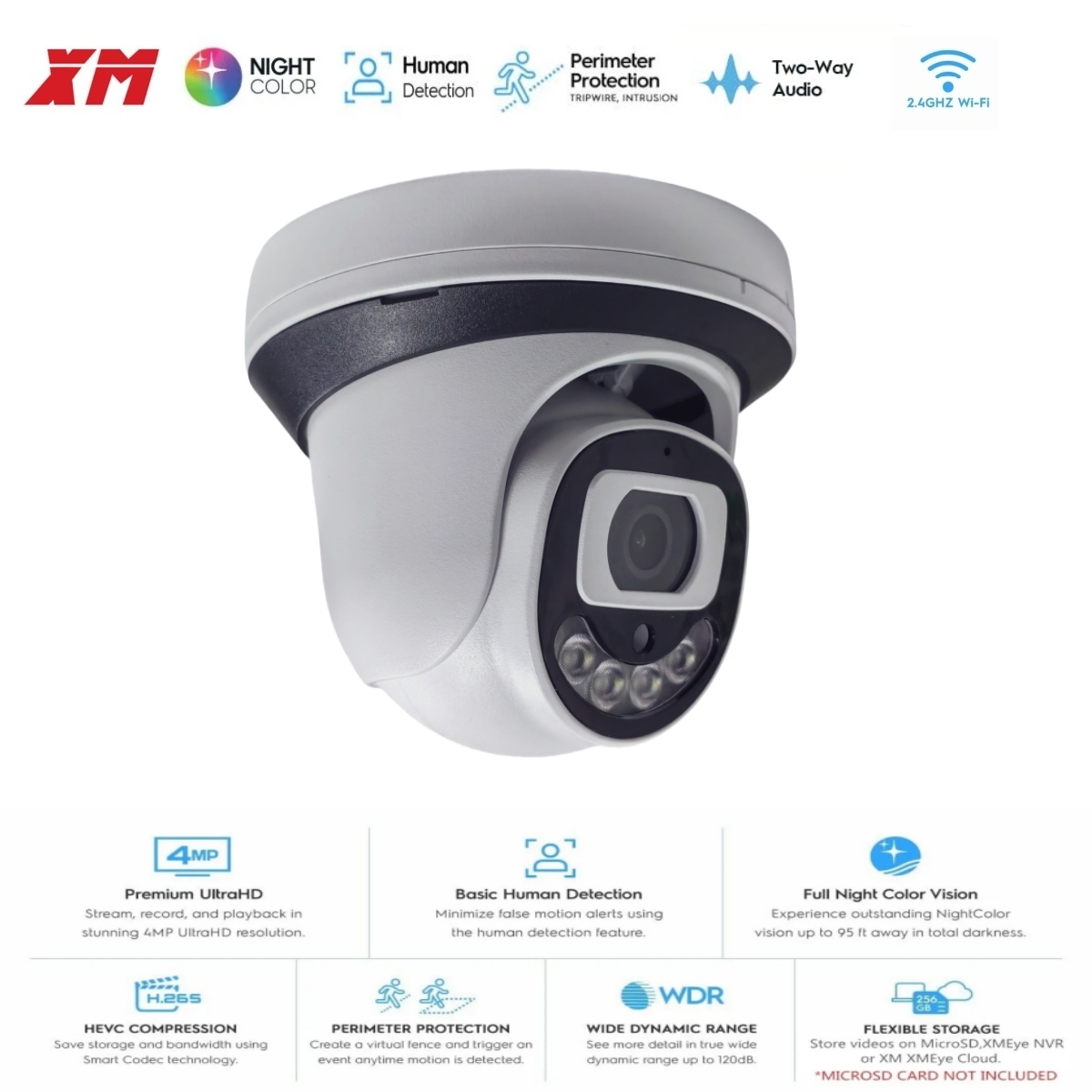 Home Security Video Systems - 4MP WiFi Security Camera dome Indoor