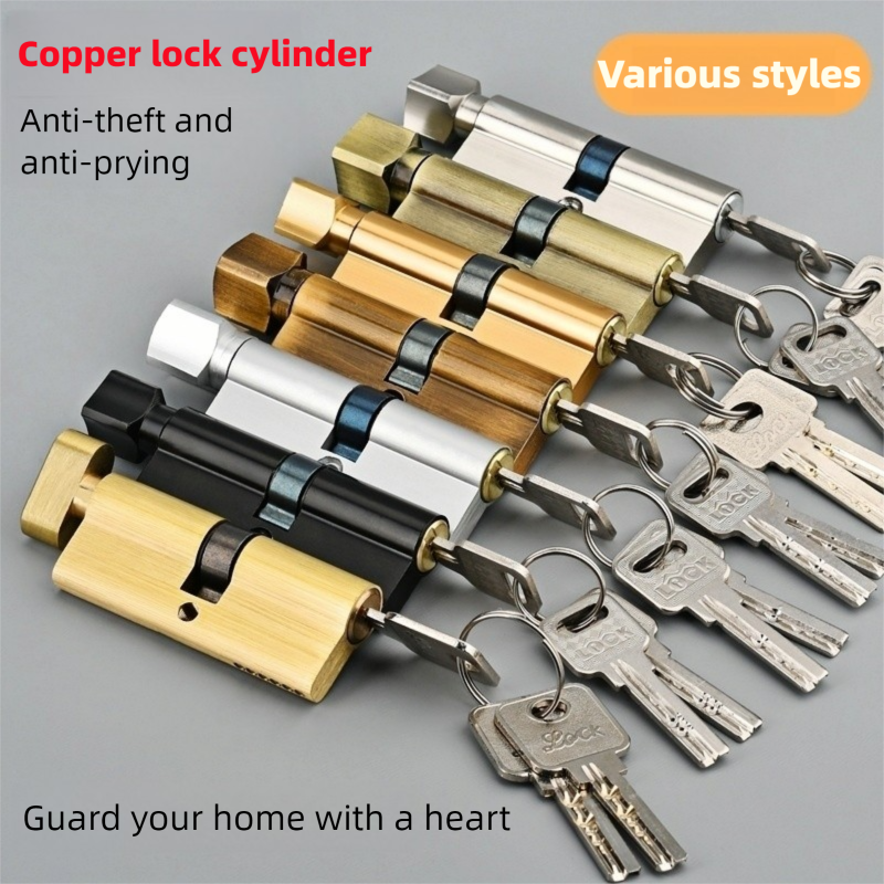 Home Security Locks - Wooden Door Lock Cylinder with 3
