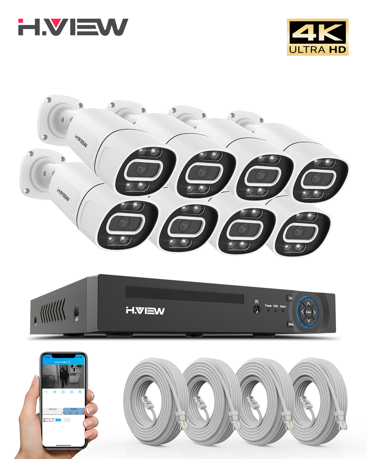 H.View 4K 5Mp 8Mp poe Cctv Sec – Home Security Video Systems recenzja i cena