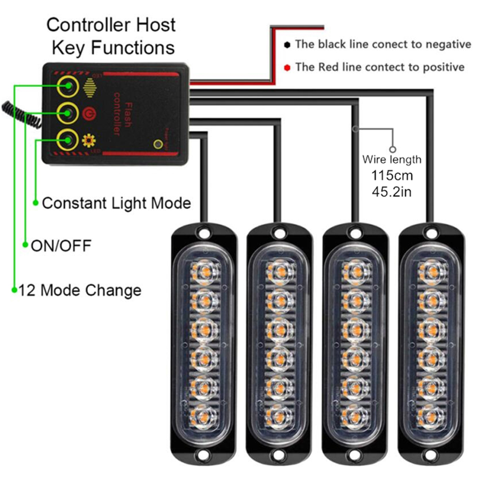 Car Front Grille Lighting 12V  – Home Security Police recenzja i cena